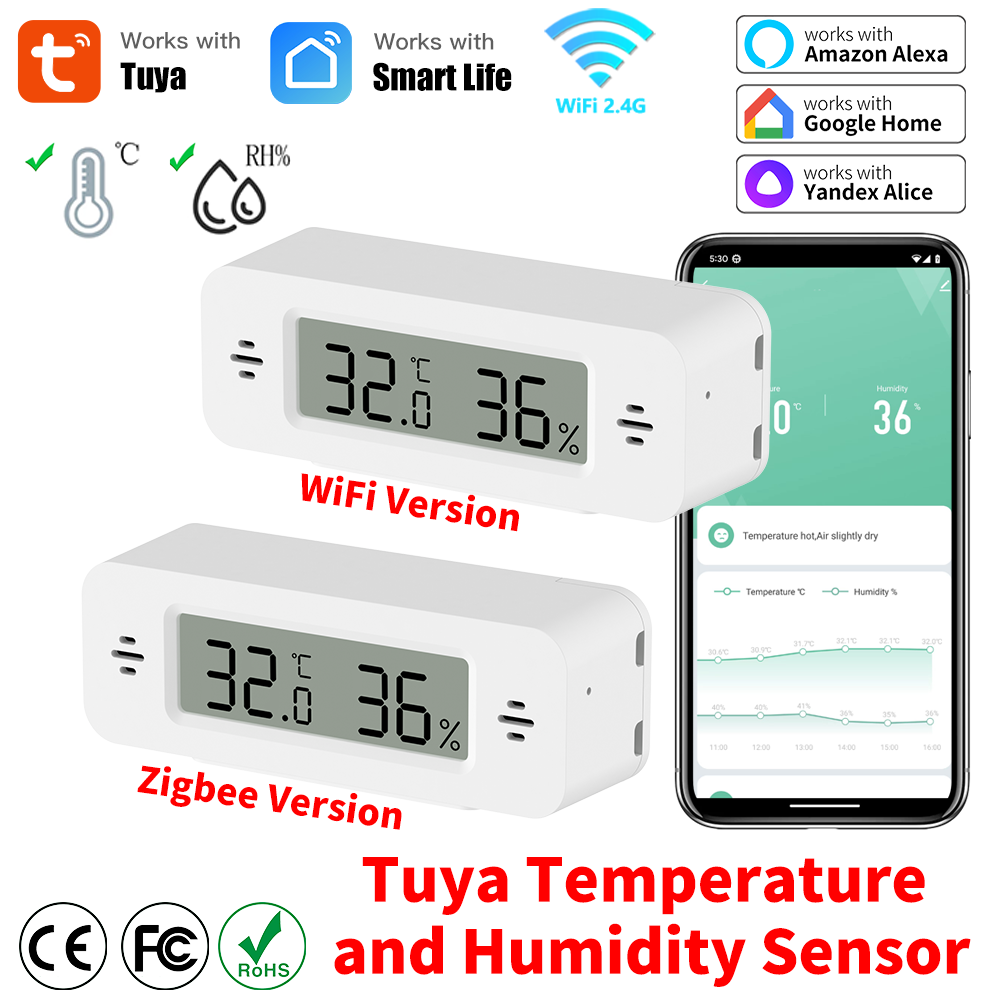 Tuya WiFi/Zigbee Sıcaklık Nem  - Digital Hygrometer Probe incelemesi ve fiyatı